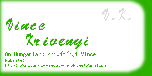 vince krivenyi business card